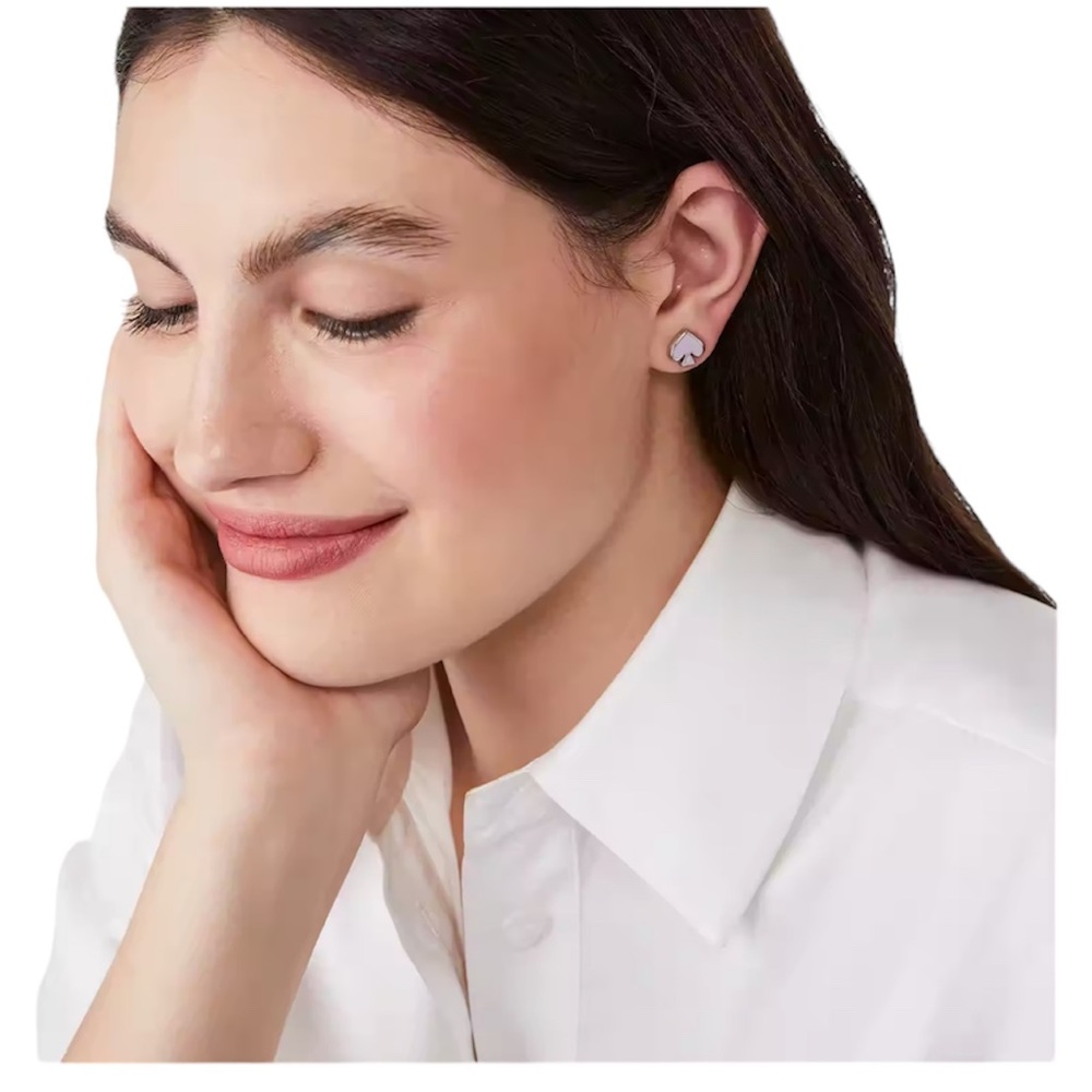 Nwt kate spade everyday enamel lilac studs - Picture 5 of 5